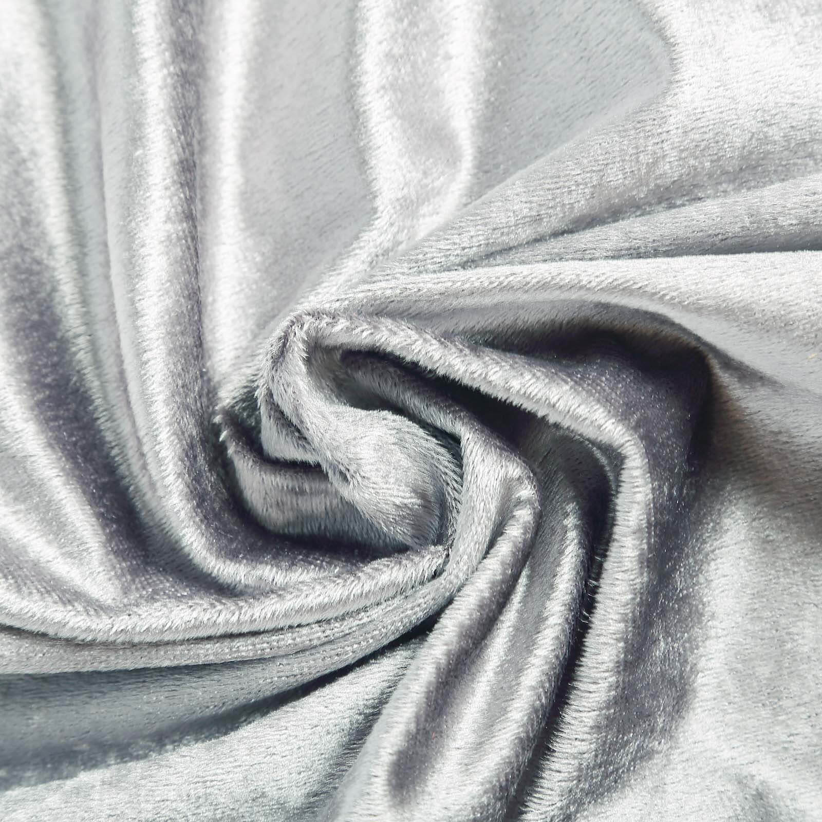 Premium Velvet 90"x132" Rectangle Tablecloth Silver - Reusable Soft & Seamless Table Cover
