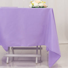 Premium Polyester Square Tablecloth 70"x70" Lavender Lilac 220GSM Wrinkle-Resistant Table Cover